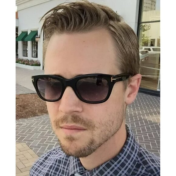 Tom Ford TF237 Snowdon Square Frame Sunglasses Gray and Black OS - Picture 13 of 16